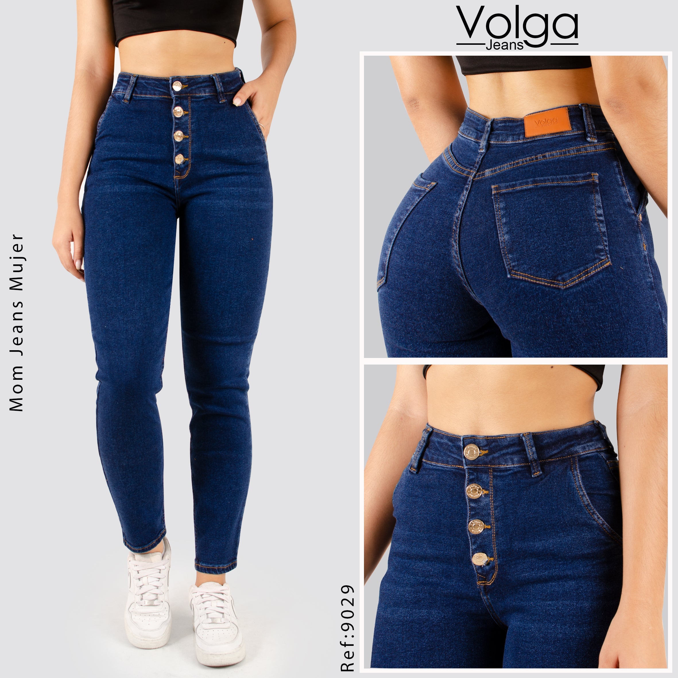 JEANS MUJER MOM TIRO ALTO 9029