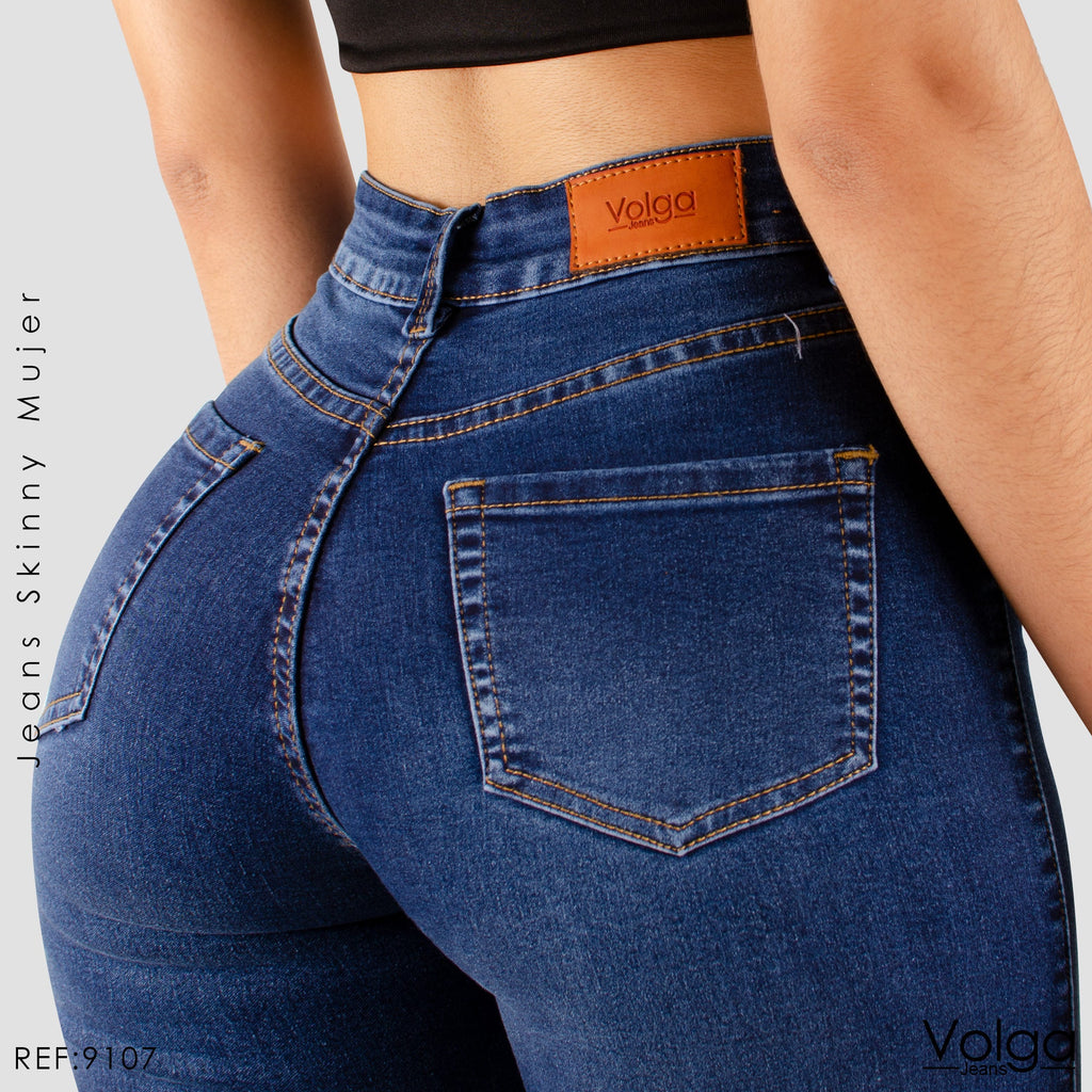 JEANS MUJER SKINNY TIRO ALTO 9107