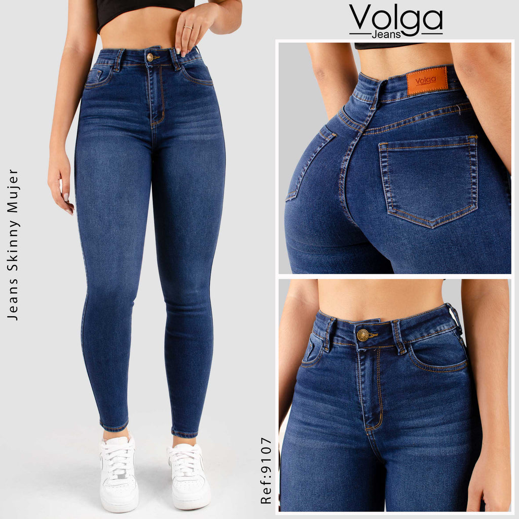JEANS MUJER SKINNY TIRO ALTO 9107
