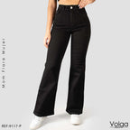 JEANS MUJER BOTA ANCHA NEGRO TIRO ALTO 9117-P
