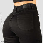 JEANS MUJER BOTA ANCHA NEGRO TIRO ALTO 9117-P