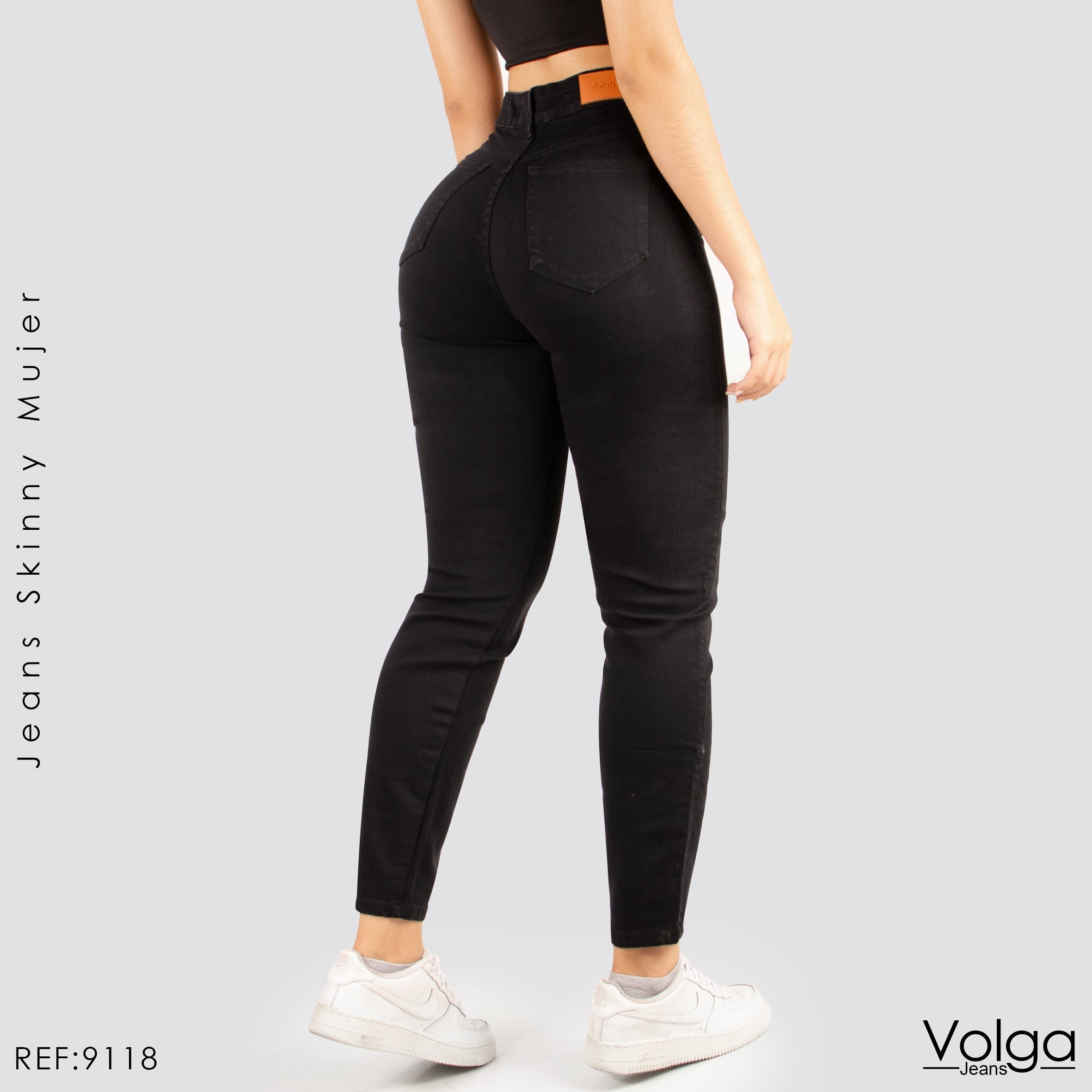 JEANS MUJER SKINNY NEGRO TIRO ALTO 9118