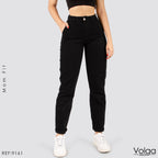 JEANS MUJER MOM FIT NEGRO TIRO ALTO 9161