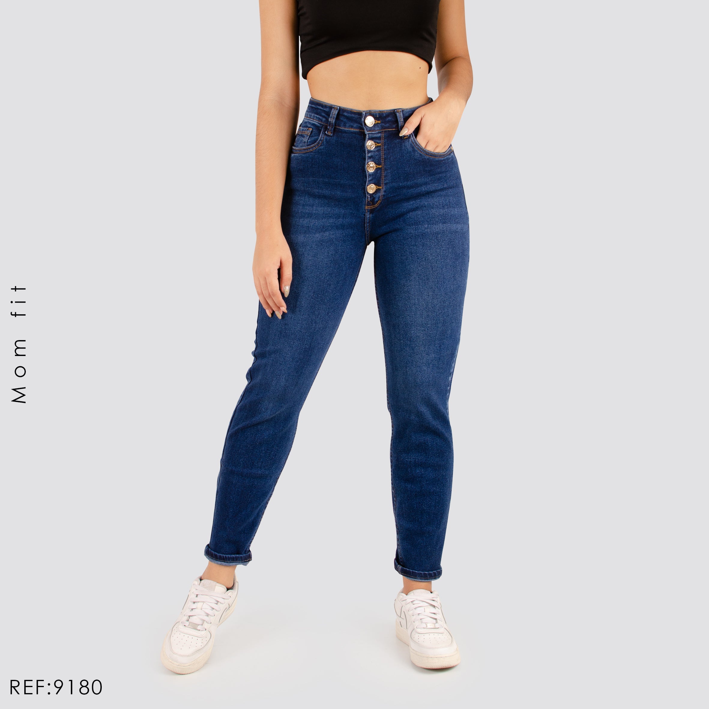 JEANS MUJER MOM TIRO ALTO 9180
