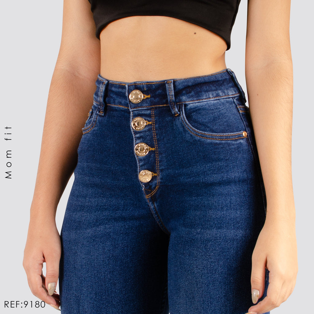 JEANS MUJER MOM TIRO ALTO 9180