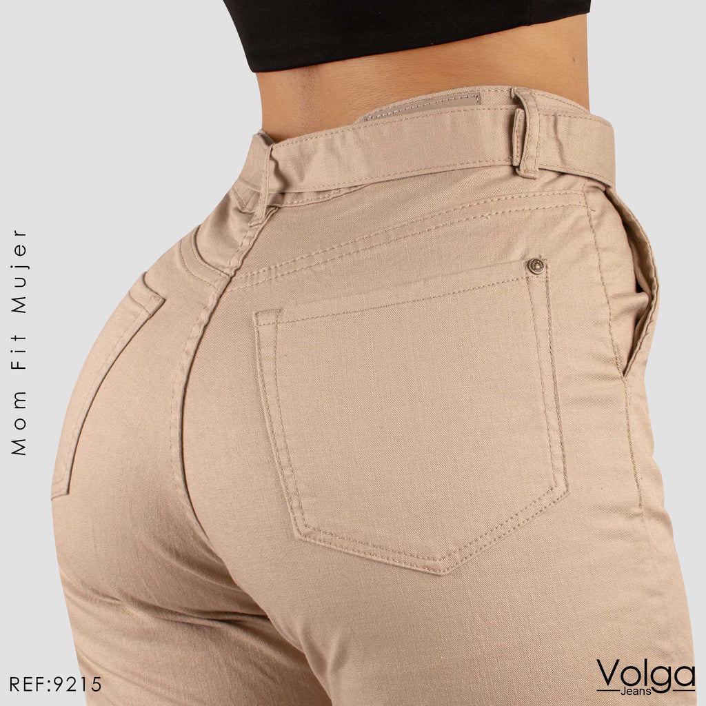 PANTALON DRILL MUJER TIRO ALTO 9215