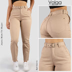 PANTALON DRILL MUJER TIRO ALTO 9215