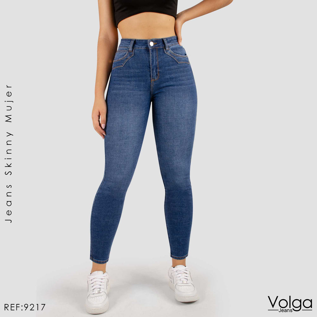 JEANS MUJER SKINNY TIRO ALTO 9217