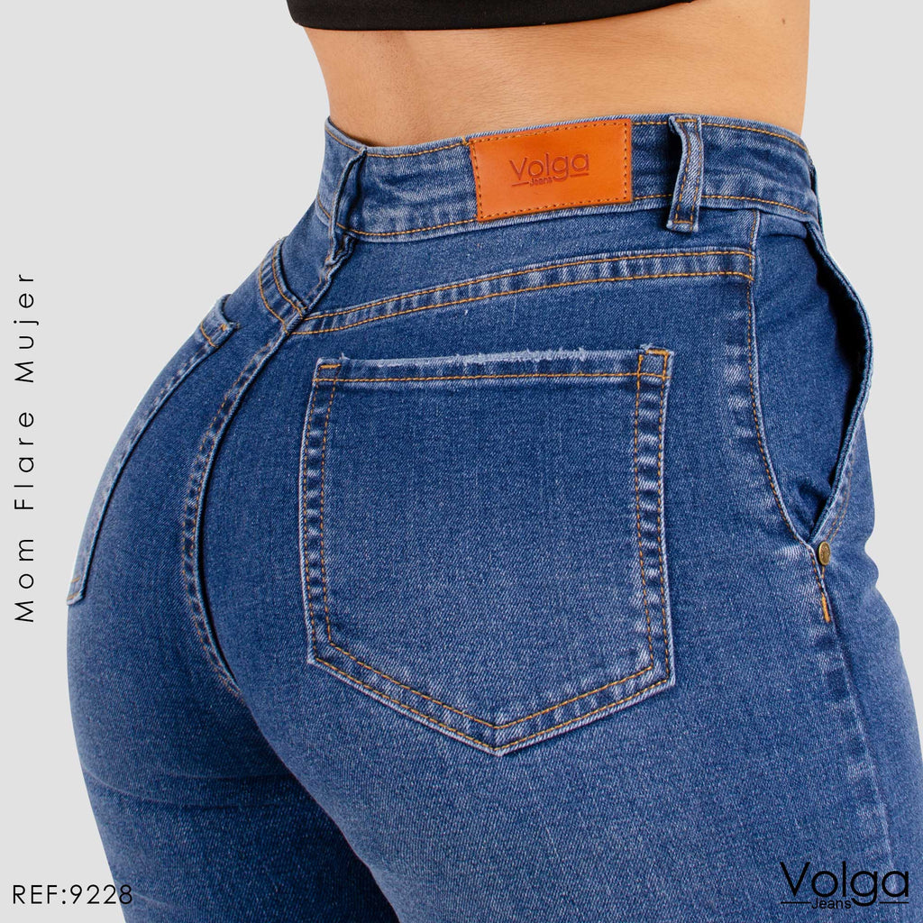 JEANS MUJER BOTA ANCHA TIRO ALTO 9228