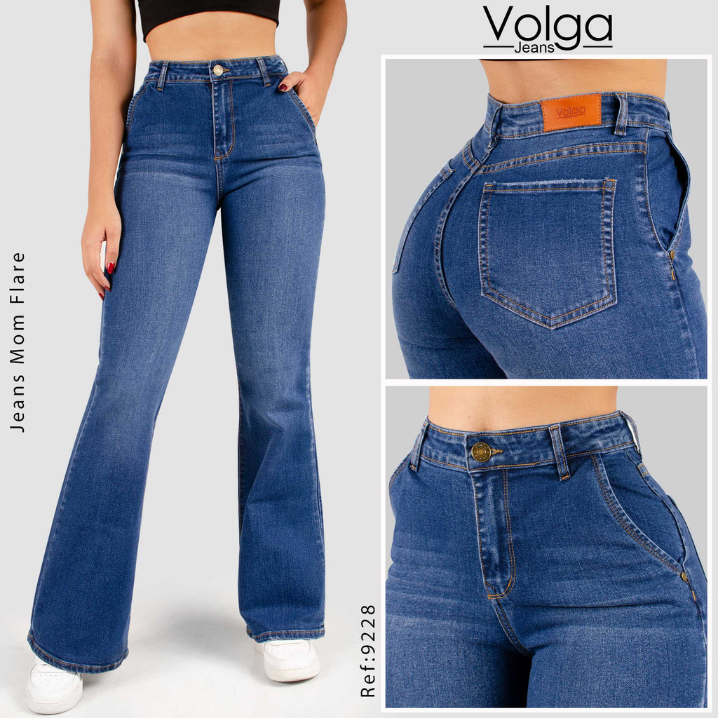 JEANS MUJER BOTA ANCHA TIRO ALTO 9228