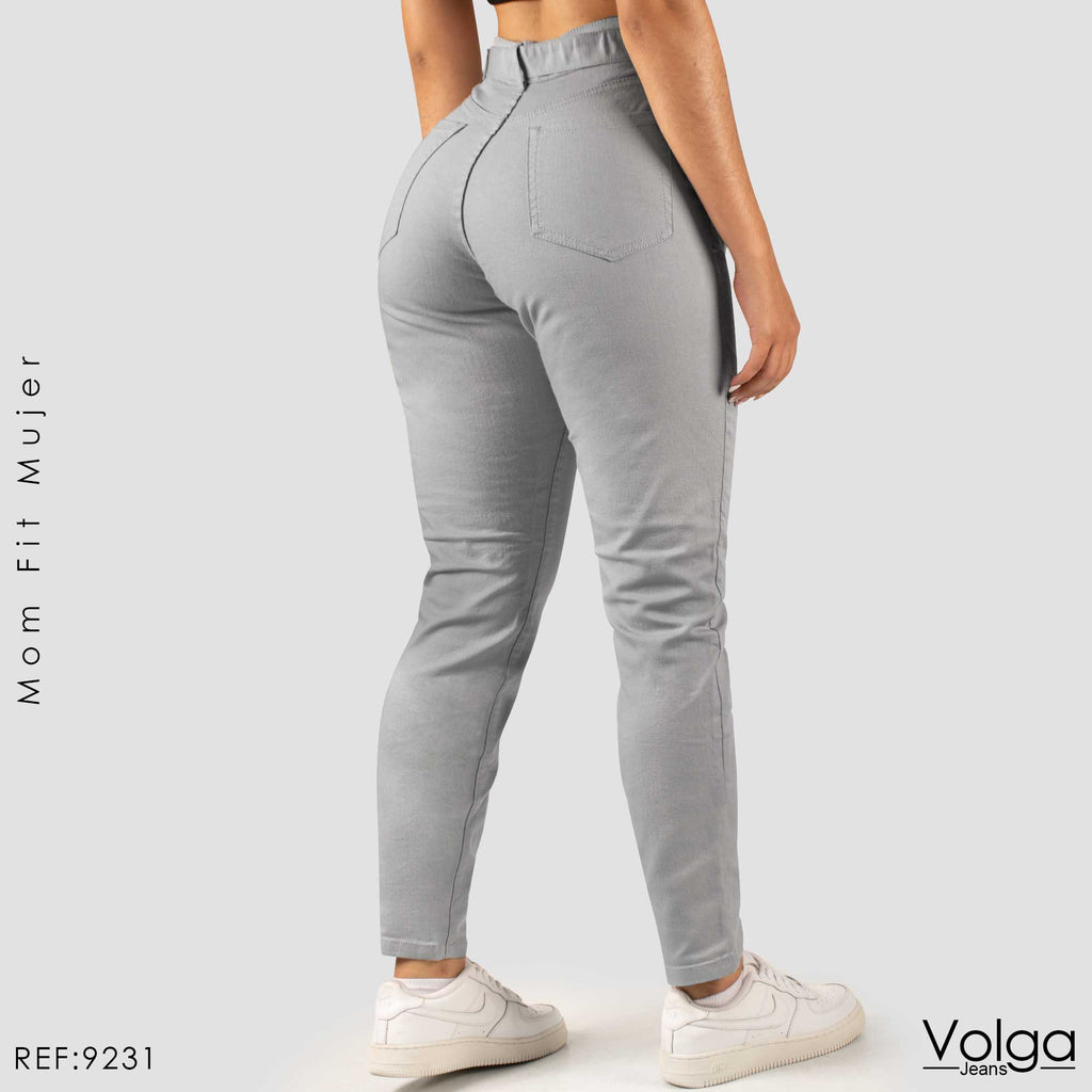 PANTALON DRILL MUJER TIRO ALTO 9231