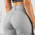 PANTALON DRILL MUJER TIRO ALTO 9231