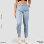 PANTALON DRILL MUJER TIRO ALTO 9232