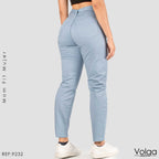 PANTALON DRILL MUJER TIRO ALTO 9232