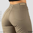 PANTALON DRILL MUJER MOM FIT TIRO ALTO 9234