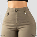 PANTALON DRILL MUJER MOM FIT TIRO ALTO 9234