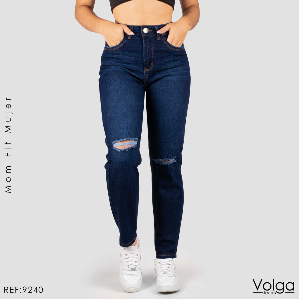 JEANS MUJER MOM FIT TIRO ALTO 9240