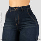 JEANS MUJER MOM FLARE TIRO ALTO 9243