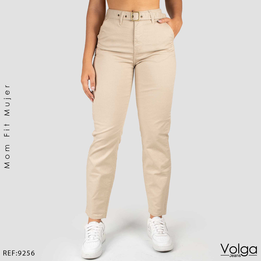 PANTALON DRILL MUJER TIRO ALTO 9256