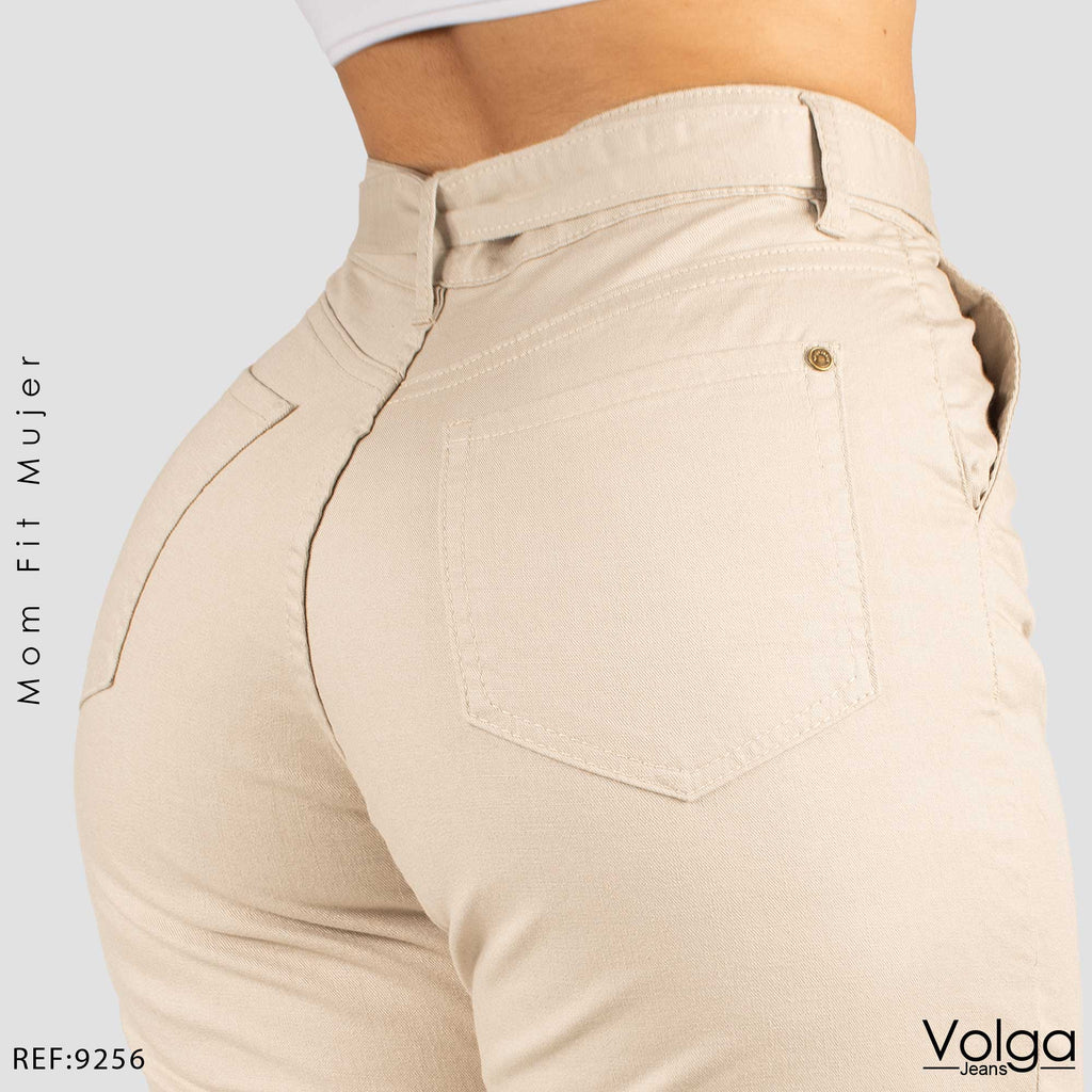 PANTALON DRILL MUJER TIRO ALTO 9256