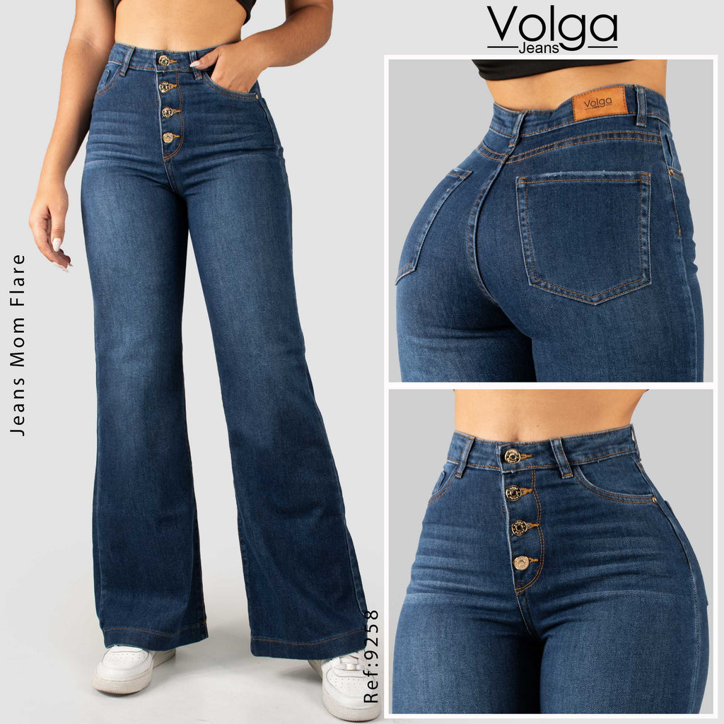 JEANS MUJER BOTA ANCHA TIRO ALTO 9258