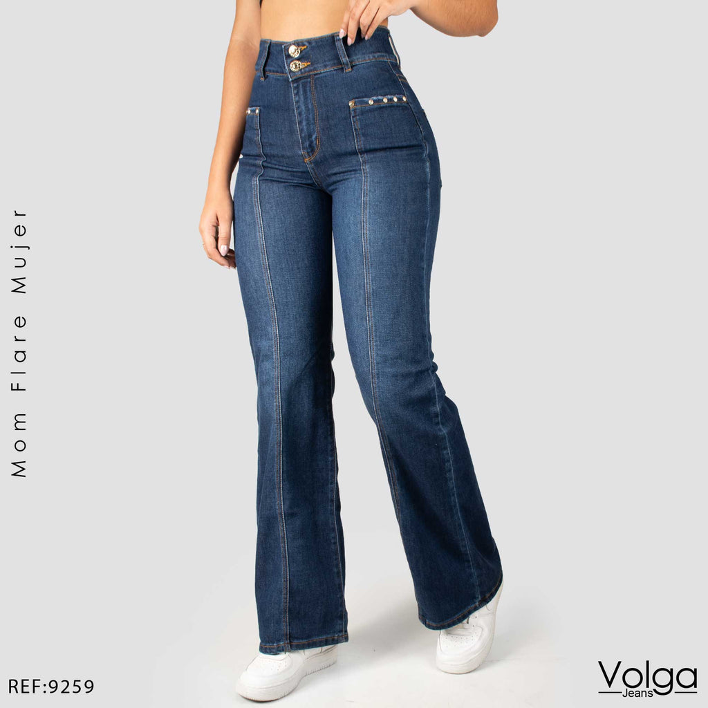 JEANS MUJER BOTA ANCHA TIRO ALTO 9259
