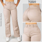 PANTALON DRILL MUJER BOTA RECTA TIRO ALTO 9264