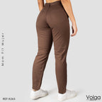 PANTALON DRILL MUJER MOM FIT TIRO ALTO 9265