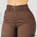 PANTALON DRILL MUJER MOM FIT TIRO ALTO 9265