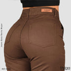 PANTALON DRILL MUJER BOTA RECTA TIRO ALTO 9266