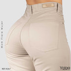 PANTALON DRILL MUJER MOM FLARE TIRO ALTO 9267