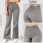 PANTALON DRILL MUJER BOTA ANCHA TIRO ALTO 9268