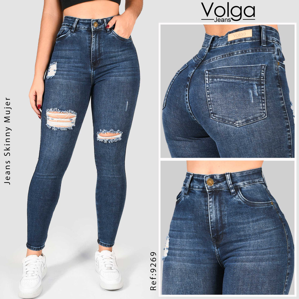 JEANS MUJER SKINNY TIRO ALTO 9269