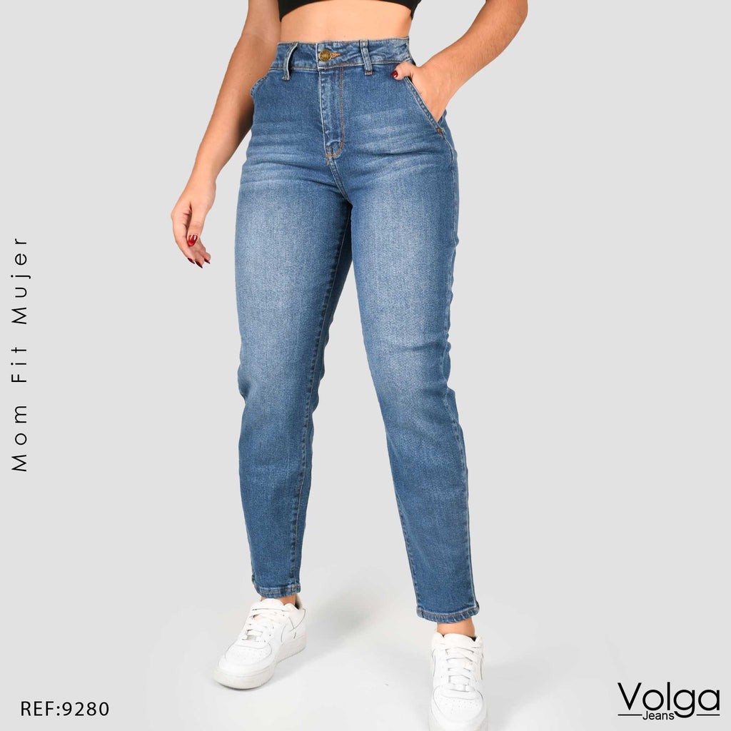 JEANS MUJER MOM FIT TIRO ALTO 9280