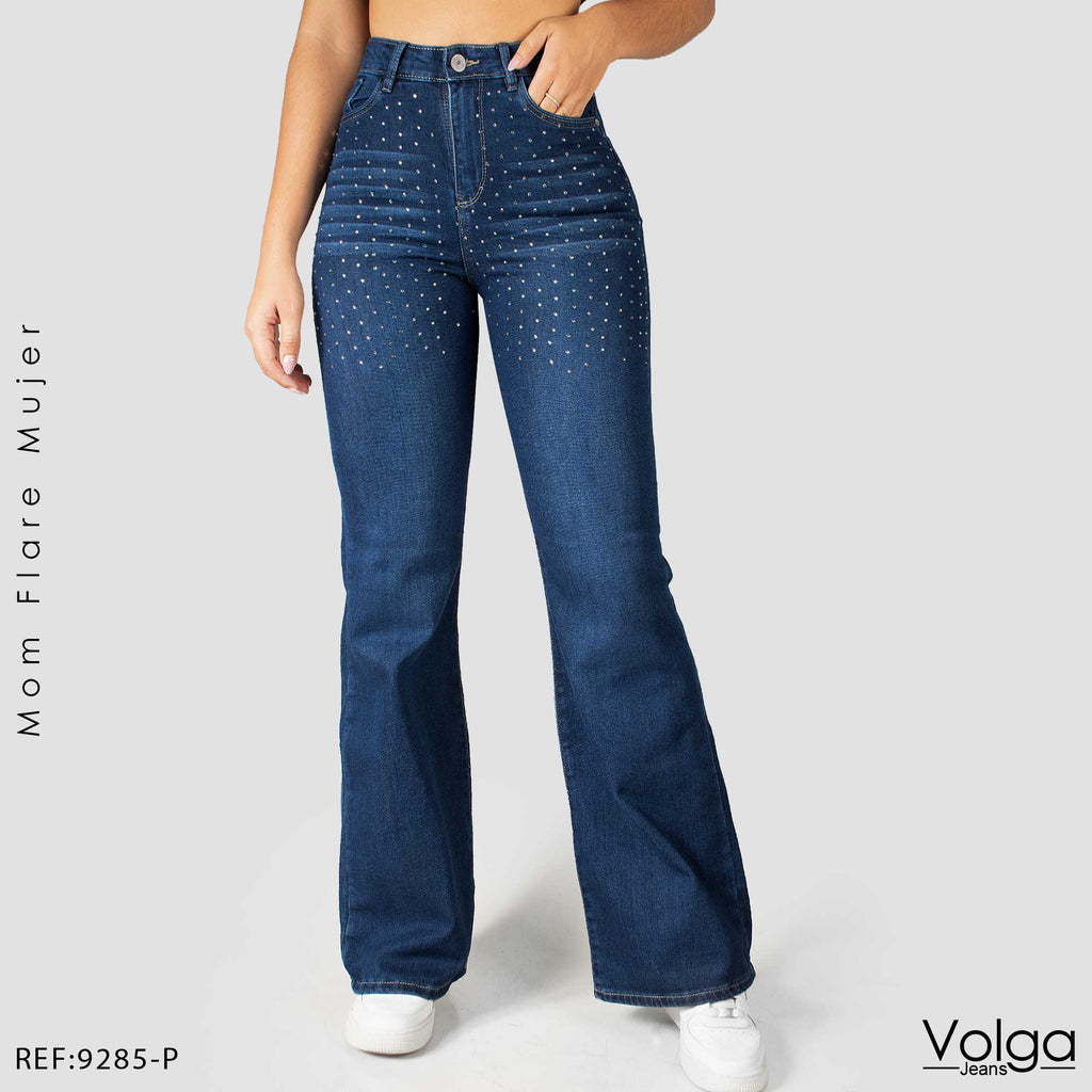 JEANS MUJER BOTA ANCHA TIRO ALTO 9285-P