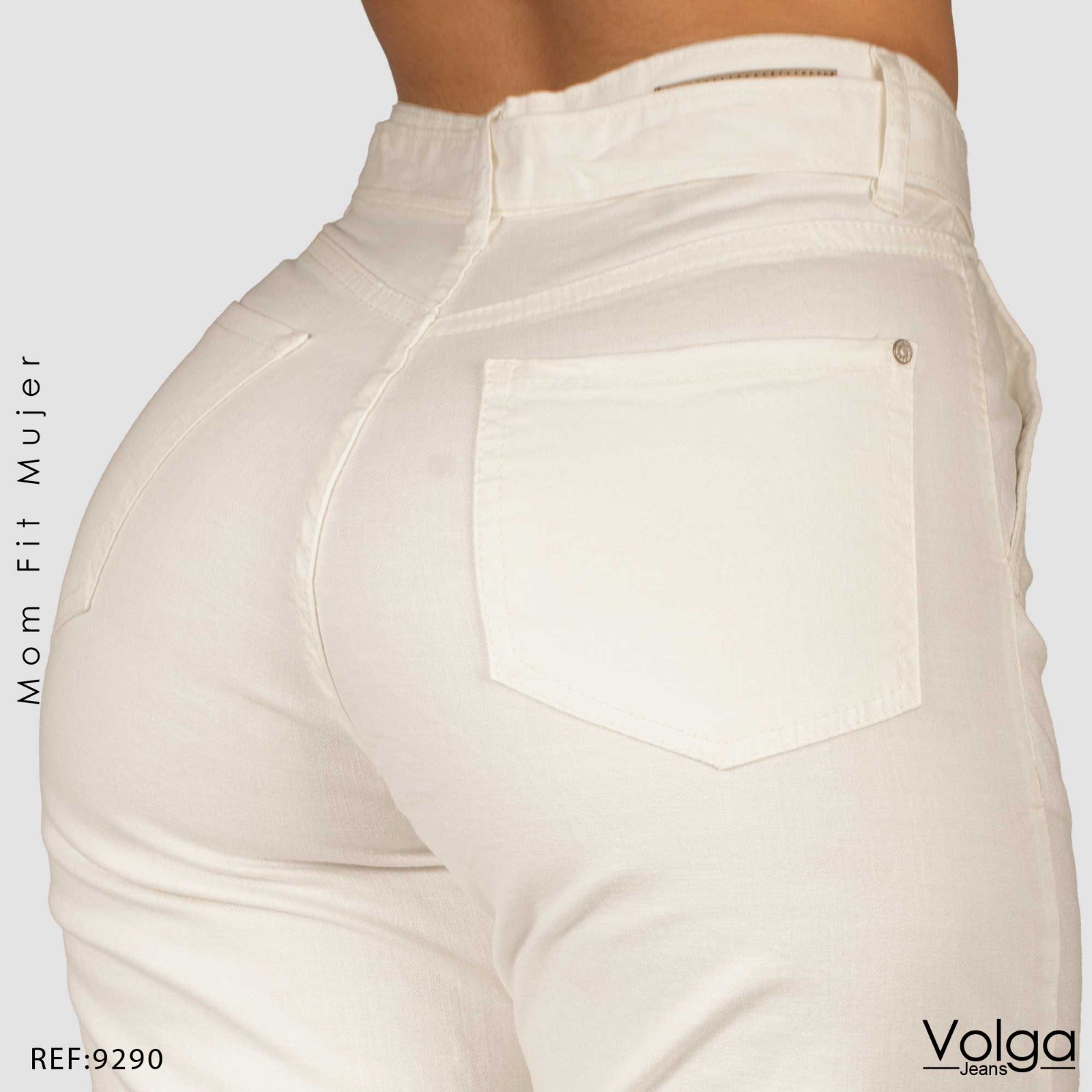 PANTALON DRILL MUJER MOM FIT TIRO ALTO 9290